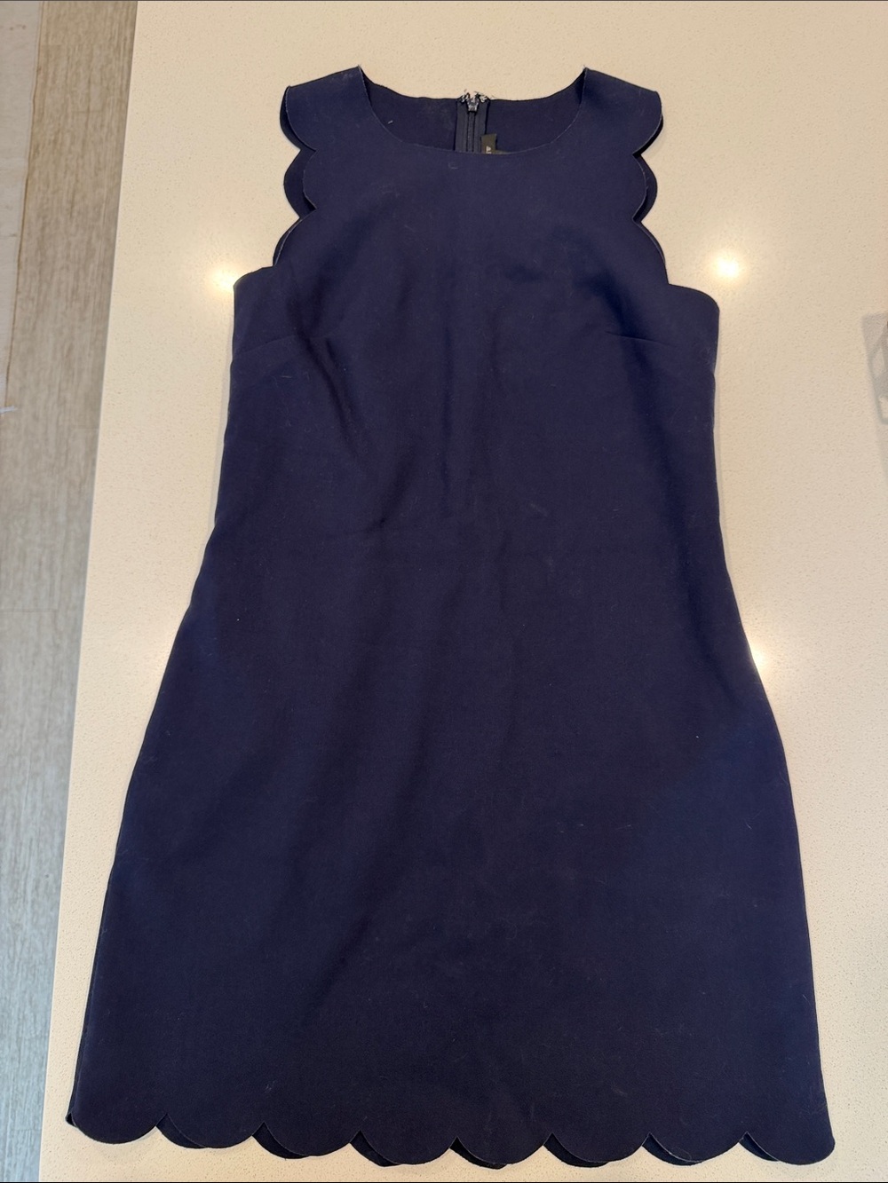J. Crew Scalloped Hem Navy Mini Dress Size 2